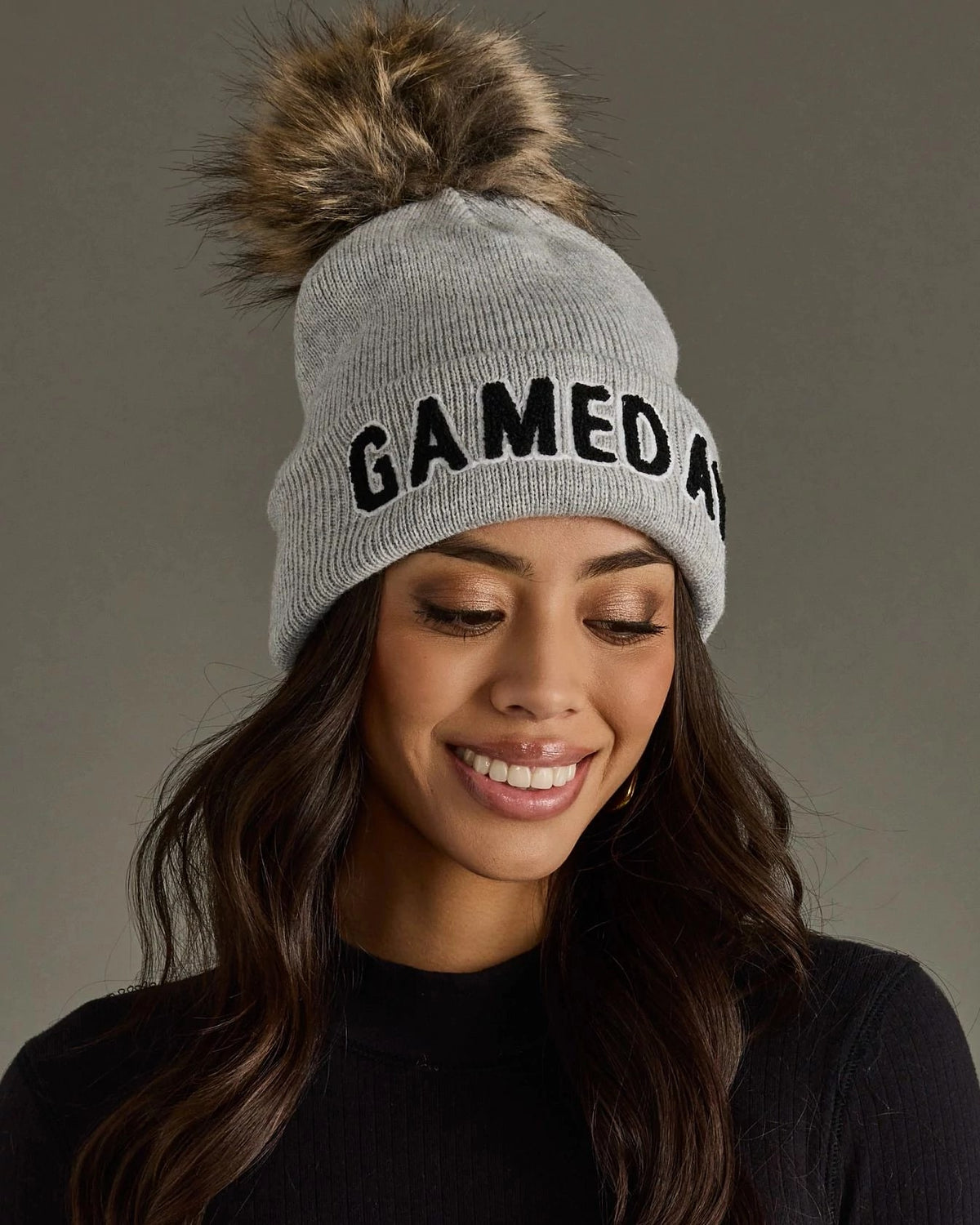 Grey $|& Panache Apparel Gameday Pom Hat - Hanger Front