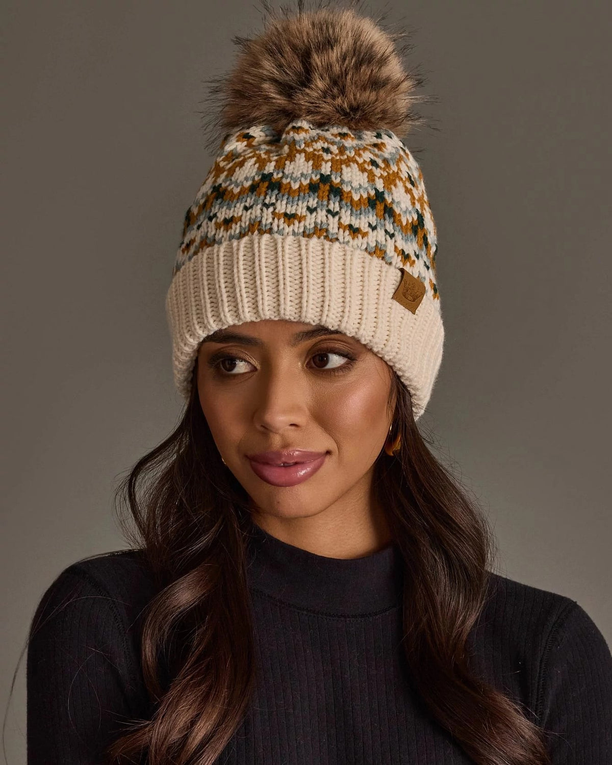 Ivory Multi $|& Panache Apparel FairIsle Pom Hat - VOF Detail