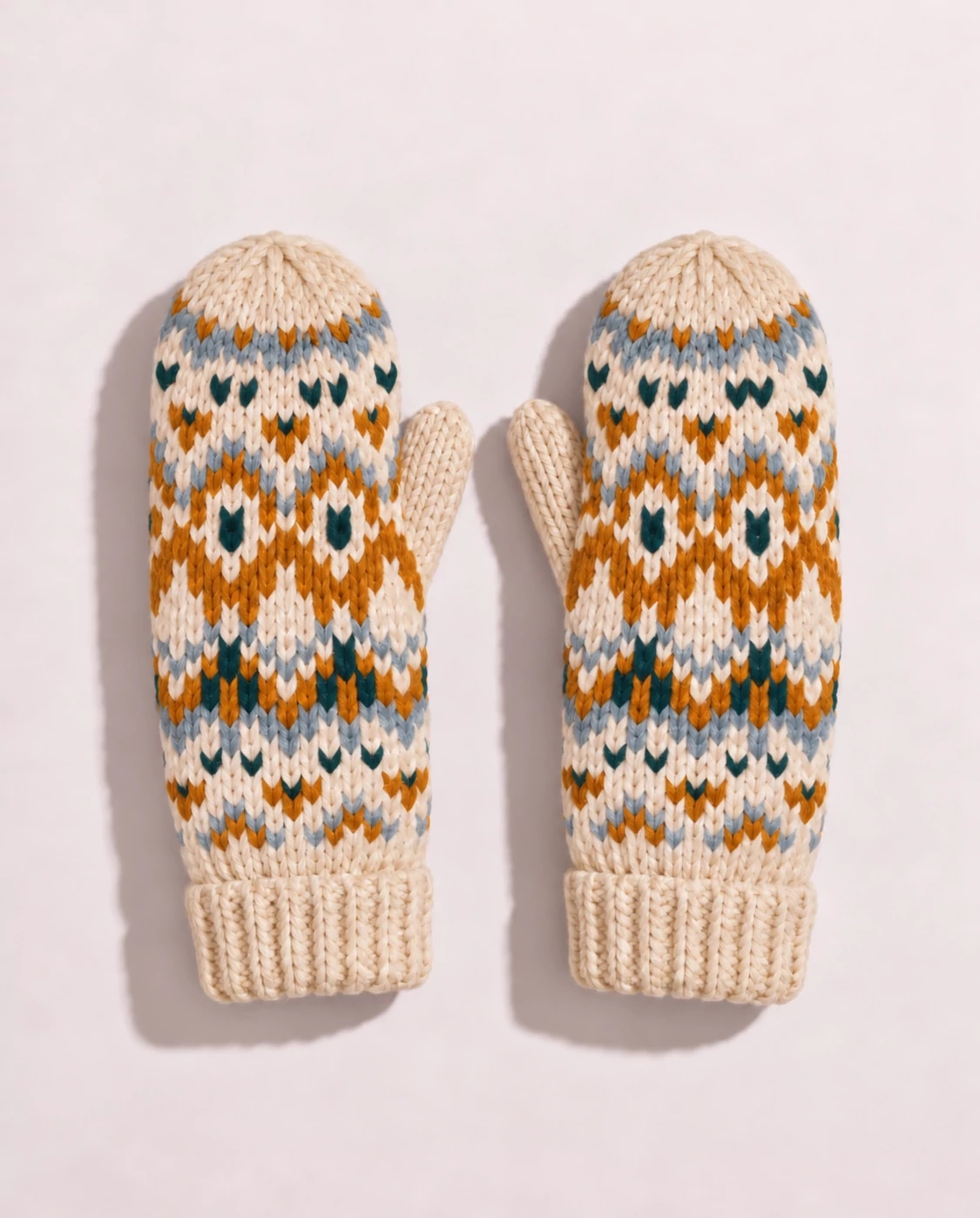 Ivory Multi $|& Panache Apparel FairIsle Mittens - Hanger Detail