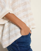 Cream Taupe $|& Sadie & Sage Billie Stripe Dolman Top - SOF Full Front