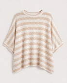 Cream Taupe $|& Sadie & Sage Billie Stripe Dolman Top - Hanger Detail