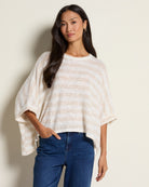 Cream Taupe $|& Sadie & Sage Billie Stripe Dolman Top - SOF Front