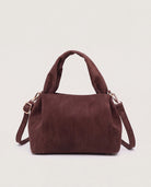Espresso $|& Jen & Co. Lia Faux Suede Satchel with Top Handle - Hanger Detail