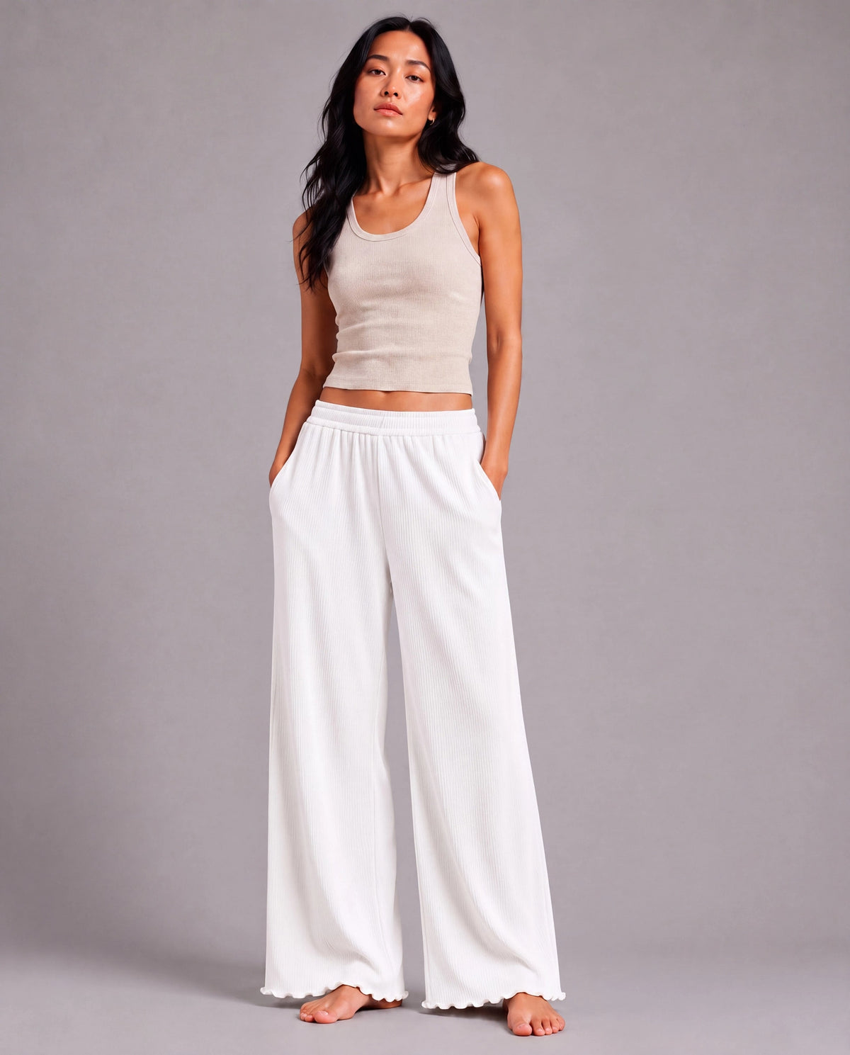 Winter White $|& Astrologie Hacci Merrow Hem Pant - VOF Detail
