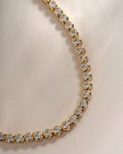 Gold $|& Sami Jewels Round Bezel Tennis Necklace - Hanger Back