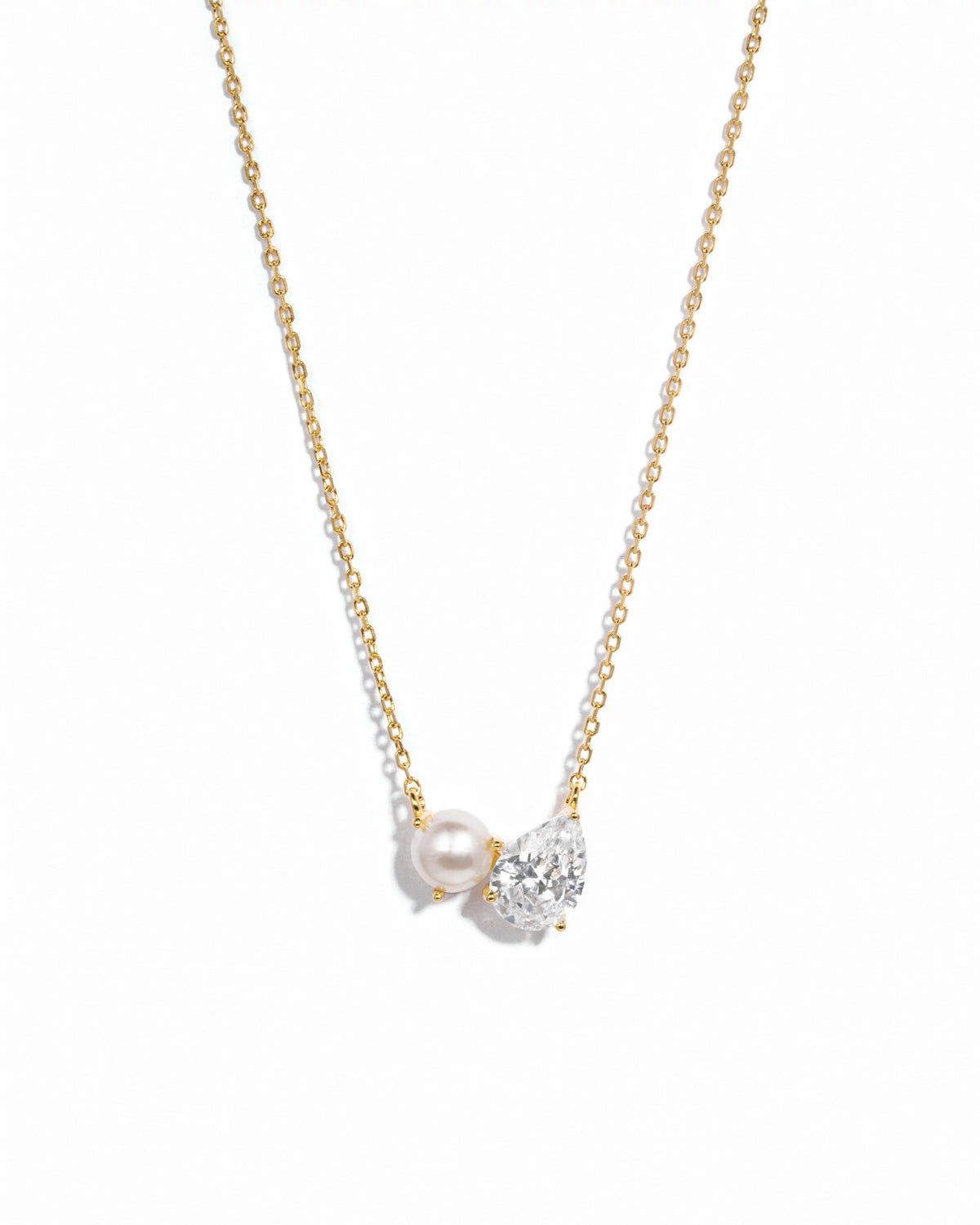 Gold $|& Sami Jewels Toi et Moi Pearl Necklace - VOF Detail