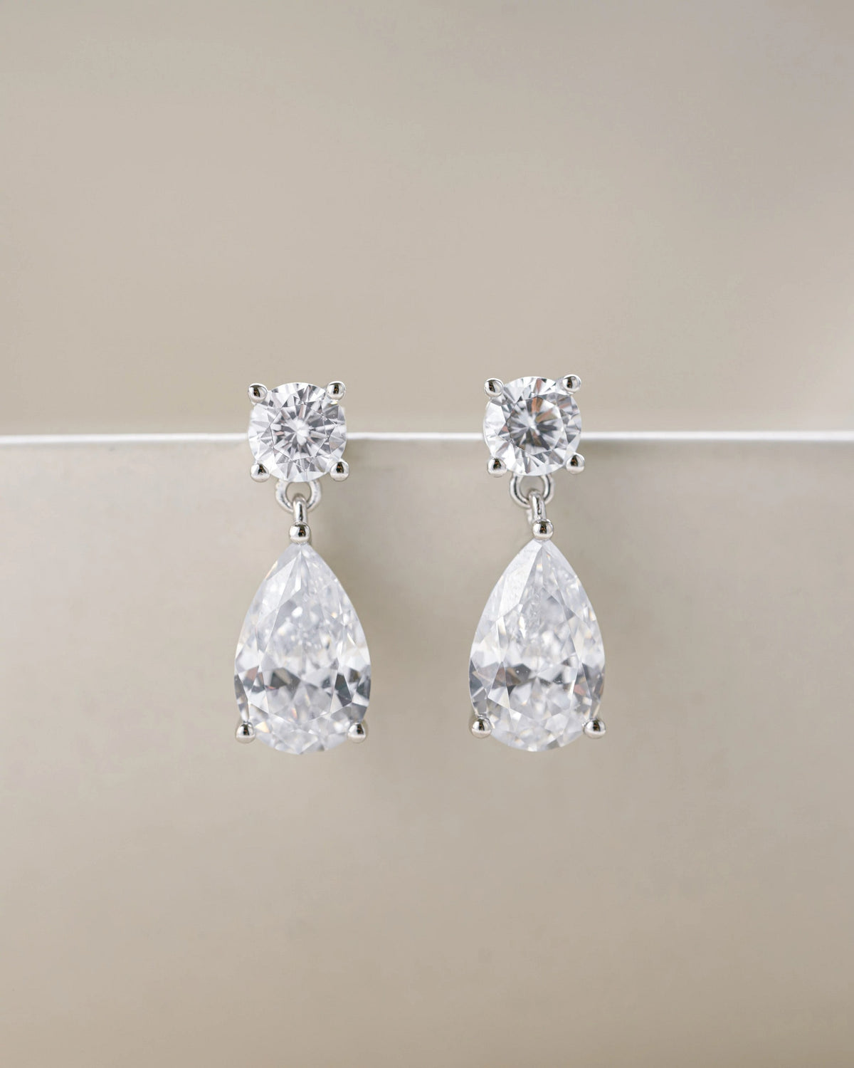 Silver $|& Sami Jewels Camille Pear Drop Earrings - VOF Detail