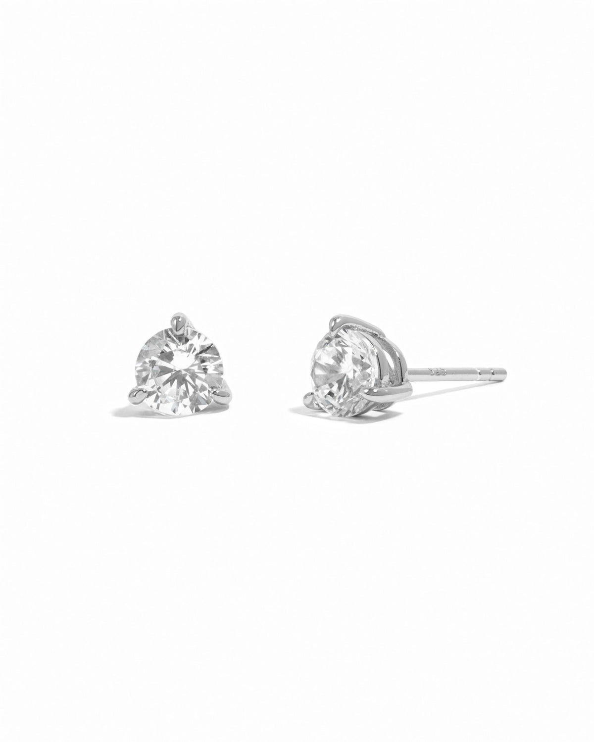 Silver $|& Sami Jewels 5mm Round Solitaire Stud Earrings - VOF Detail