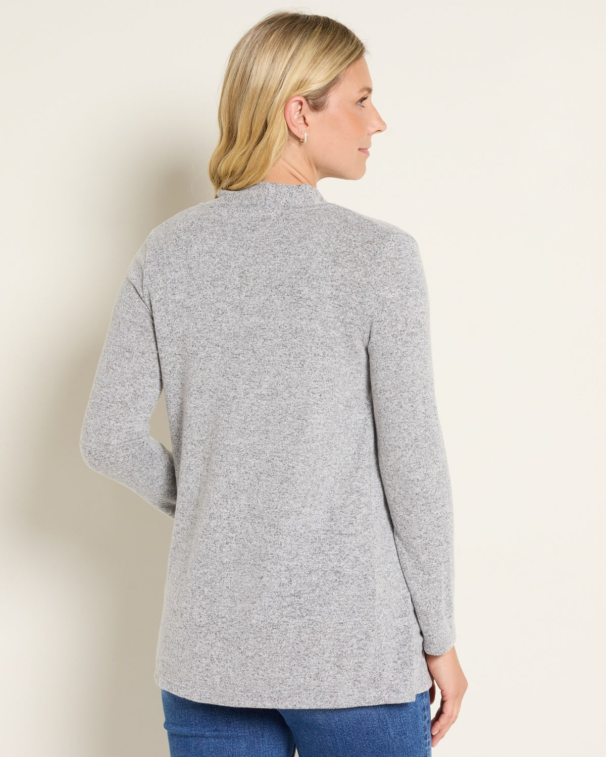 Heather Grey $|& Heimious Cozy Cardigan with Pockets - SOF Back