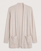 Oatmeal $|& Heimious Cozy Ribbed Cardigan with Pockets - Hanger Detail