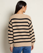 Mocha $|& by together Davis Striped Sweater - SOF Back