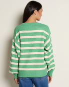 Green Natural $|& by together Davis Striped Sweater - SOF Back