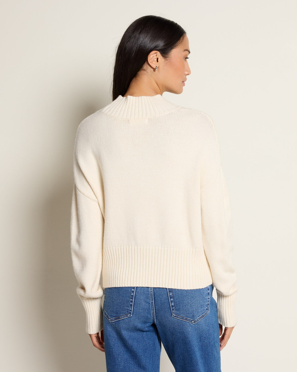Ivory $|& by together Uptown Mock Sweater - SOF Back