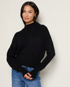 Black $|& by together Uptown Mock Sweater - SOF Front