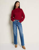 Wine $|& by together Uptown Mock Sweater - UGC On Fig