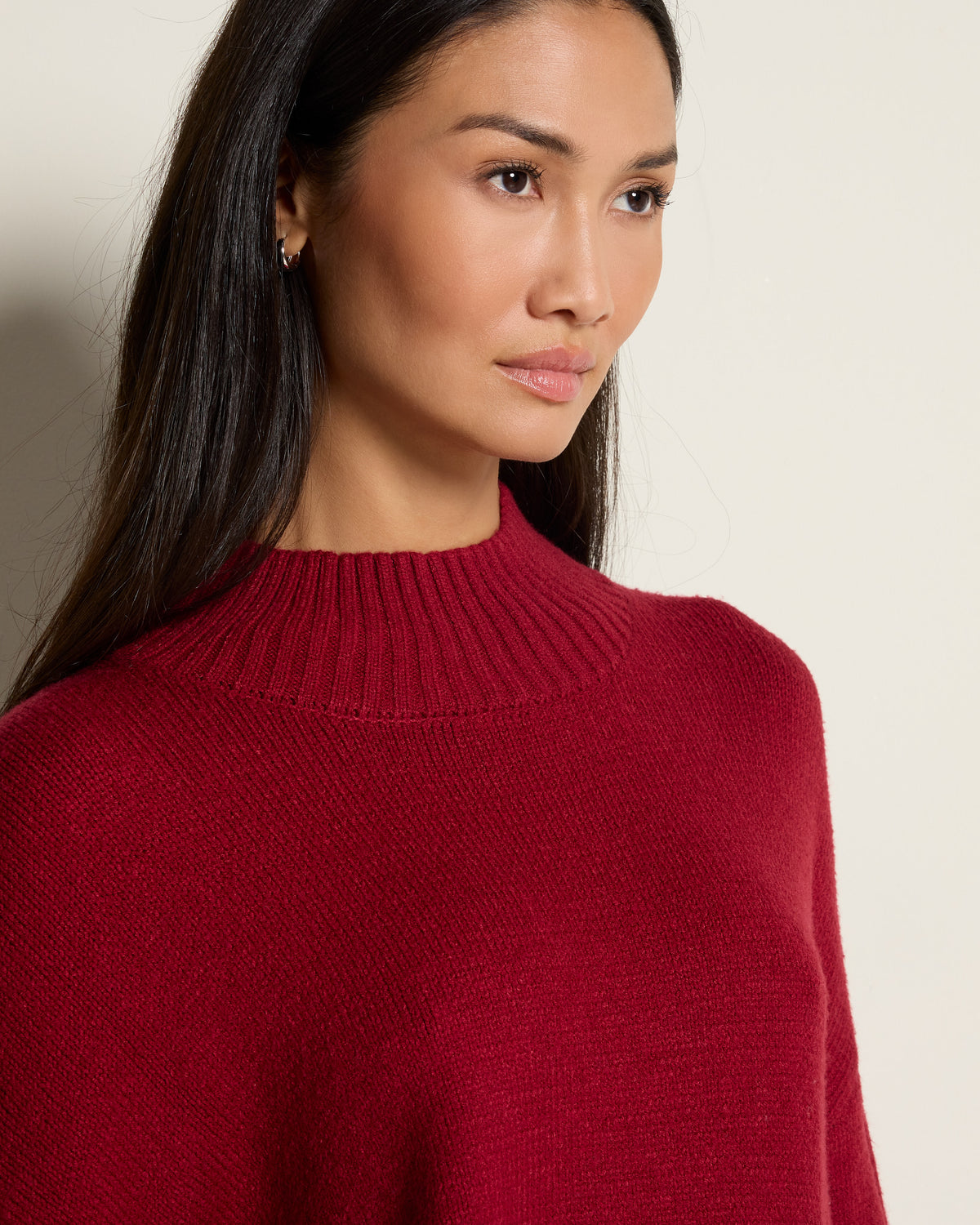 Wine $|& by together Uptown Mock Sweater - SOF Full Front