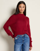 Wine $|& by together Uptown Mock Sweater - SOF Front