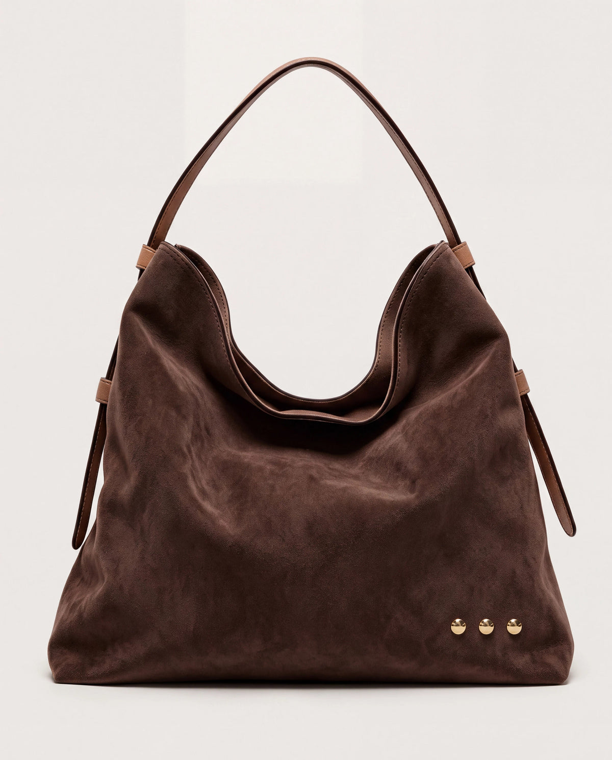 Chocolate $|& Pretty Simple Evie Suede Hobo Shoulder Bag - Hanger Detail