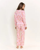 Rose Quartz Floral $|& Honeydew Star Seeker Printed Long Set - Hanger Side
