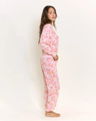 Rose Quartz Floral $|& Honeydew Star Seeker Printed Long Set - Hanger Front