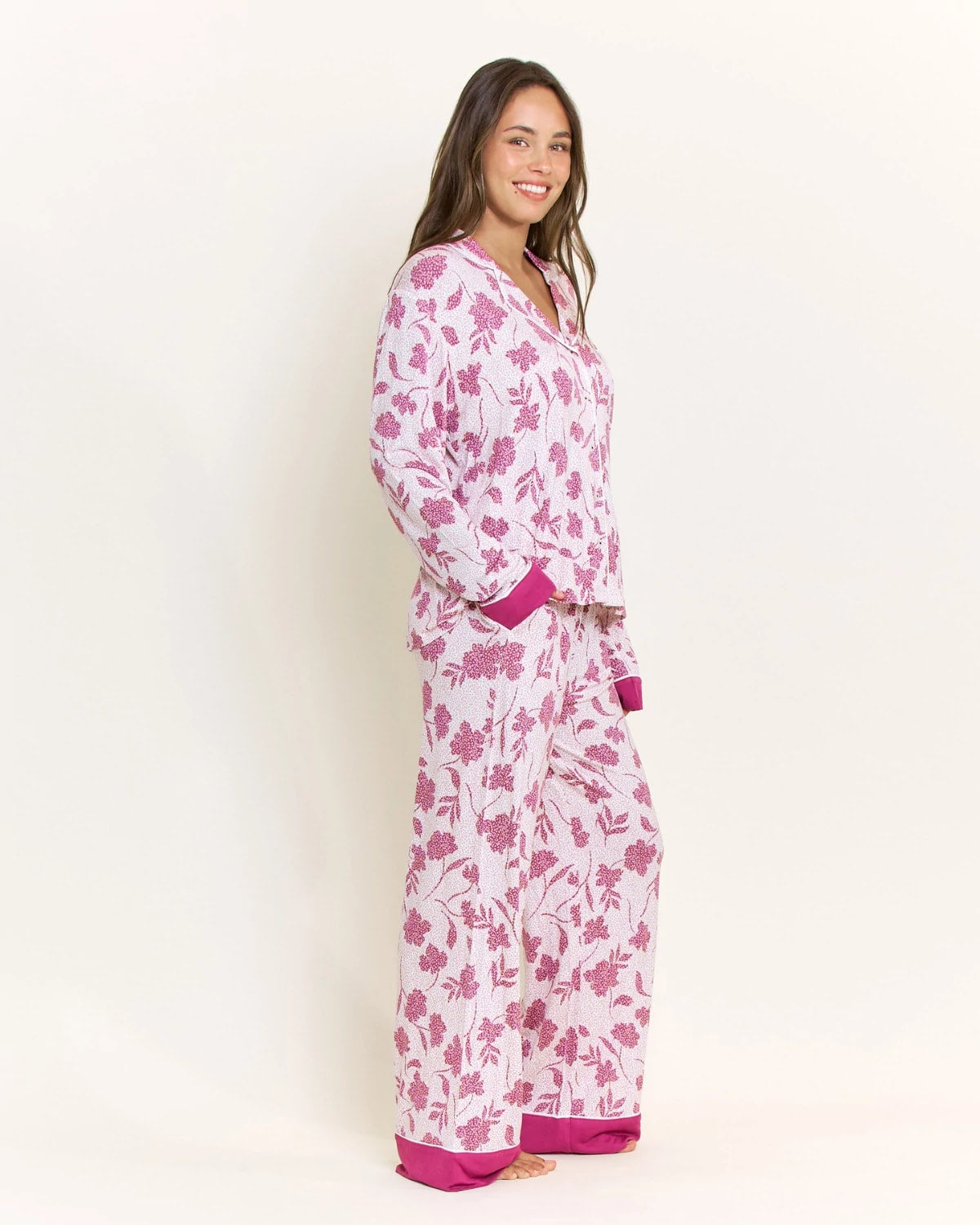 Romantic Lilac Vines $|& Honeydew All American Long PJ Set - Hanger Front