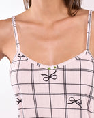 Simple Bow Plaid Cream $|& flora Ophelia Printed 3 Piece Set - Hanger Back