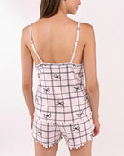Simple Bow Plaid Cream $|& flora Ophelia Printed 3 Piece Set - Hanger Side