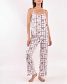 Simple Bow Plaid Cream $|& flora Ophelia Printed 3 Piece Set - VOF Detail