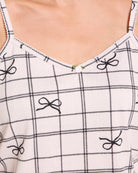 Simple Bow Plaid Cream $|& flora Ophelia Printed 3 Piece Set - SOF Full Front