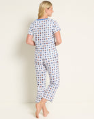 Peri Floral Doggie Dots $|& ED Ellen DeGeneres Couch Cozy Short Sleeve Crop PJ Set - SOF Back