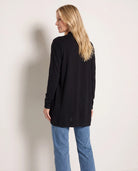 Black $|& W. by Wantable Cozy Cocoon Cardigan - SOF Back