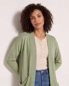 Light Olive $|& W. by Wantable Cozy Cocoon Cardigan - SOF Full Front