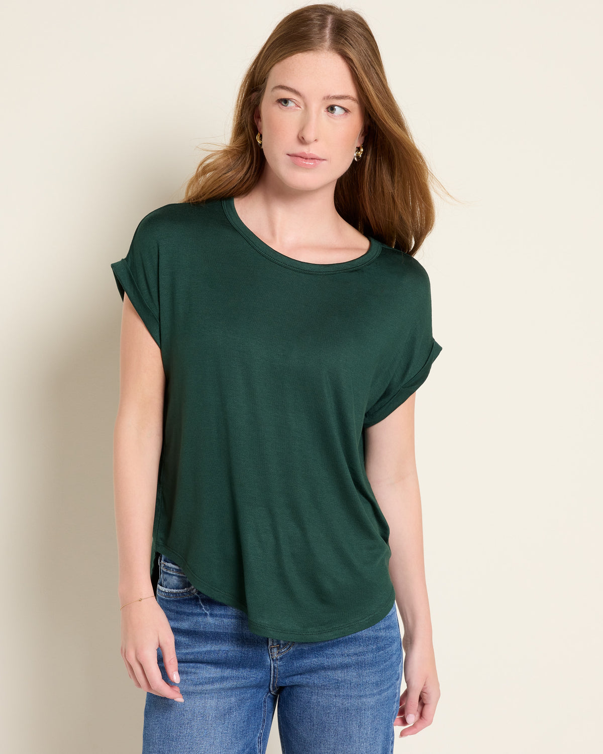 Hunter Green $|& W. by Wantable The Dolman Easy Tee
