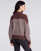 Brown White Stripe $|& Thread & Supply Russel Mini Stripe Pullover - Hanger Side