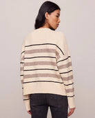 Chalk $|& Z Supply Cirrus Stripe Sweater - Hanger Side