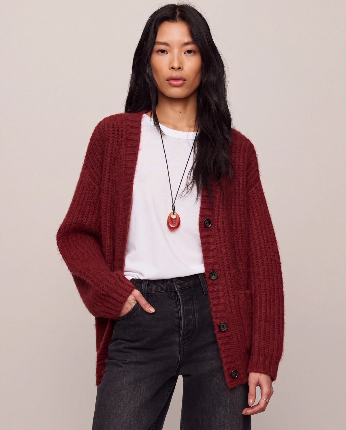 Velvet Rouge $|& Z Supply Whitmore Cardigan - VOF Detail