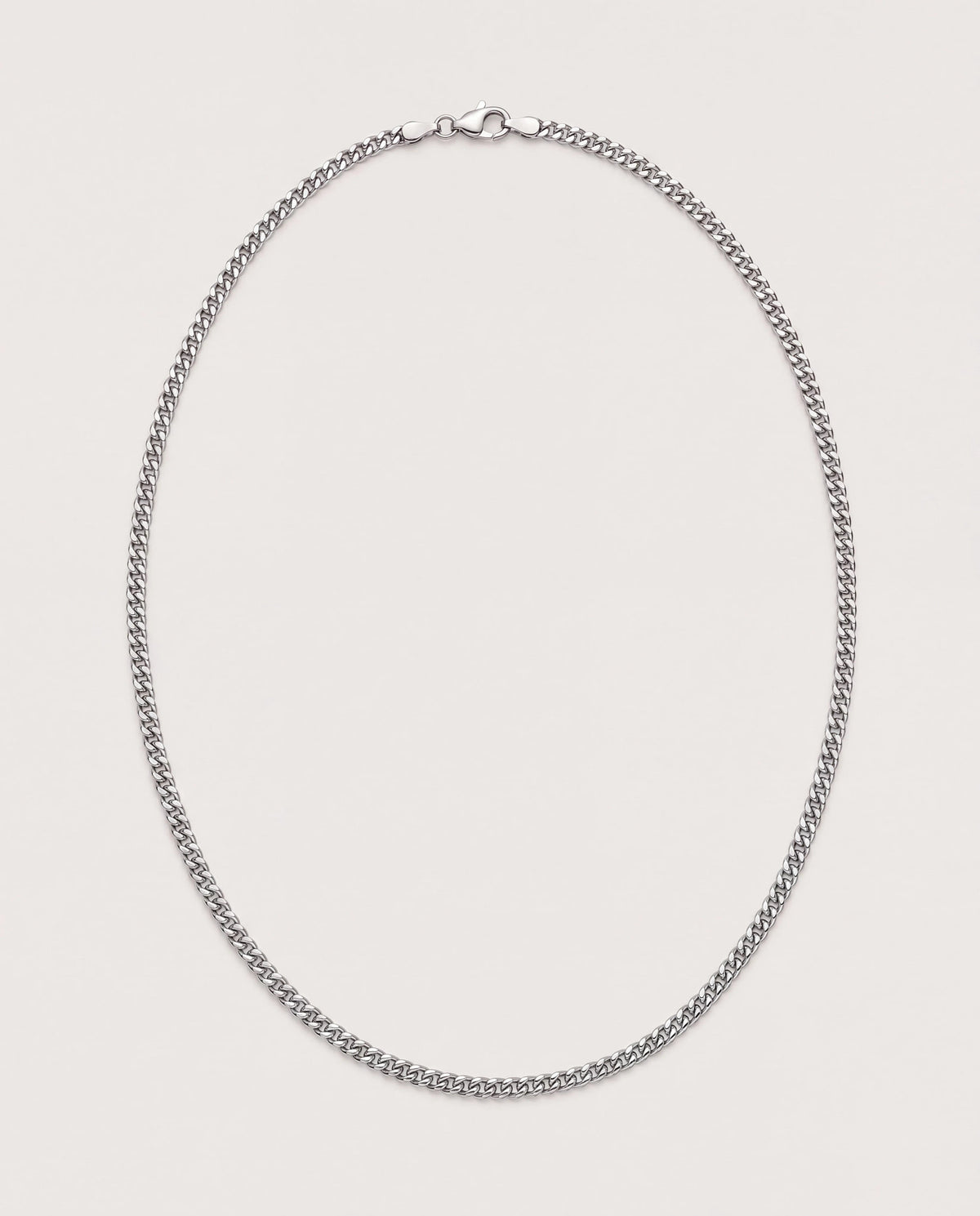 Silver $|& iishii Designs Polished 4mm Cuban Link Chain - Hanger Detail