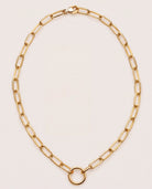 Gold $|& iishii Designs Polished Oval Paperclip Necklace - Hanger Detail