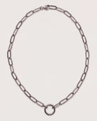 Silver $|& iishii Designs Polished Oval Paperclip Necklace - Hanger Detail
