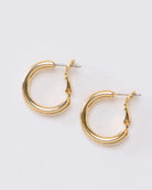 Gold $|& iishii Designs 20mm Polished Hoop with Latch Back - SOF Front