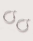 Silver $|& iishii Designs 20mm Polished Hoop with Latch Back - Hanger Detail