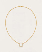 Gold $|& iishii Designs CZ Horseshoe Necklace - Hanger Detail
