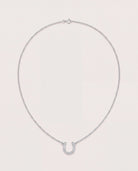 Silver $|& iishii Designs CZ Horseshoe Necklace - Hanger Detail