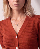 Silver $|& iishii Designs CZ Horseshoe Necklace - SOF Front