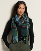 Trekking Green $|& Echo Hiking Plaid Boucle Scarf - SOF Front