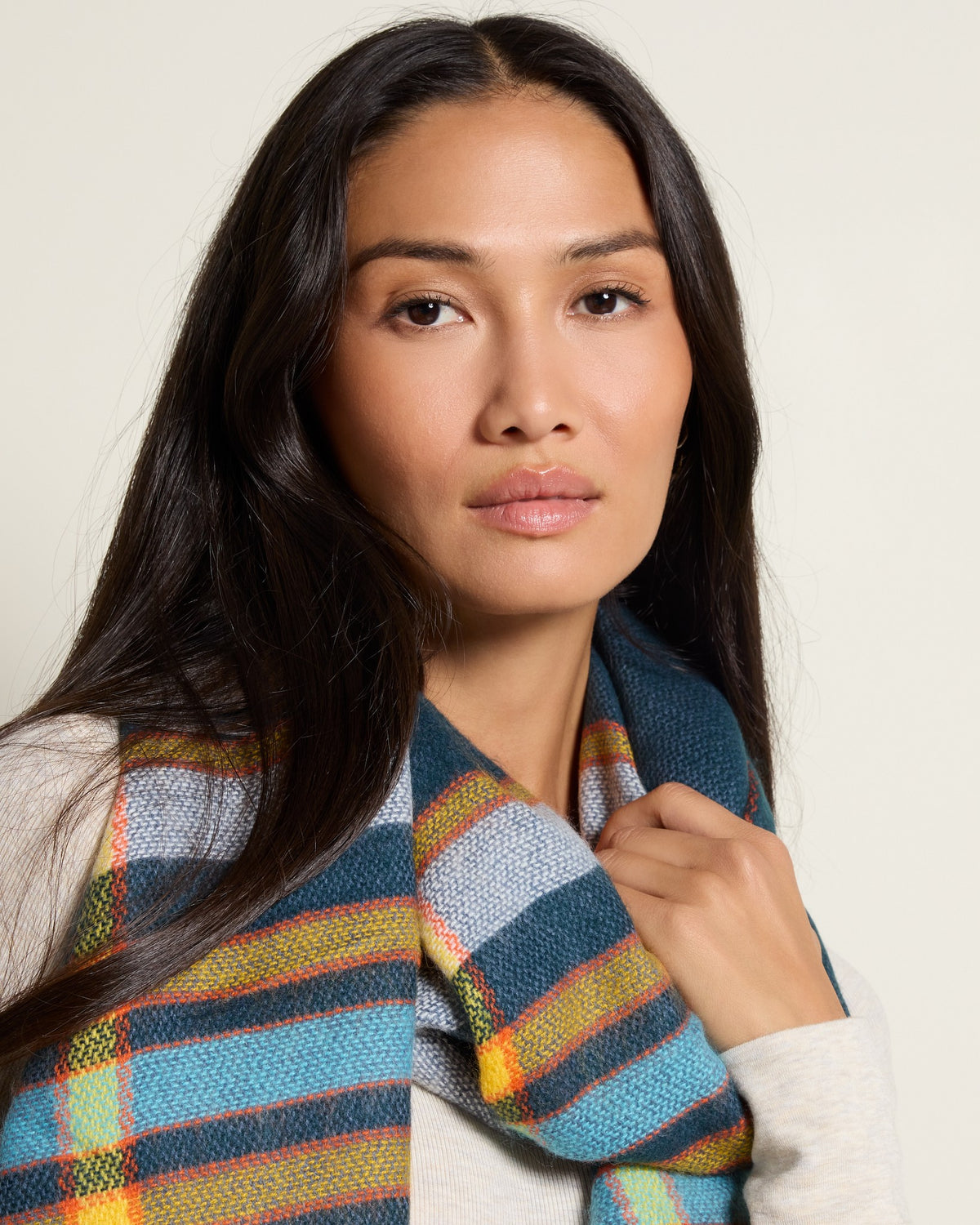 Moonlit Ocean $|& Echo Campfire Plaid Scarf - SOF Full Front