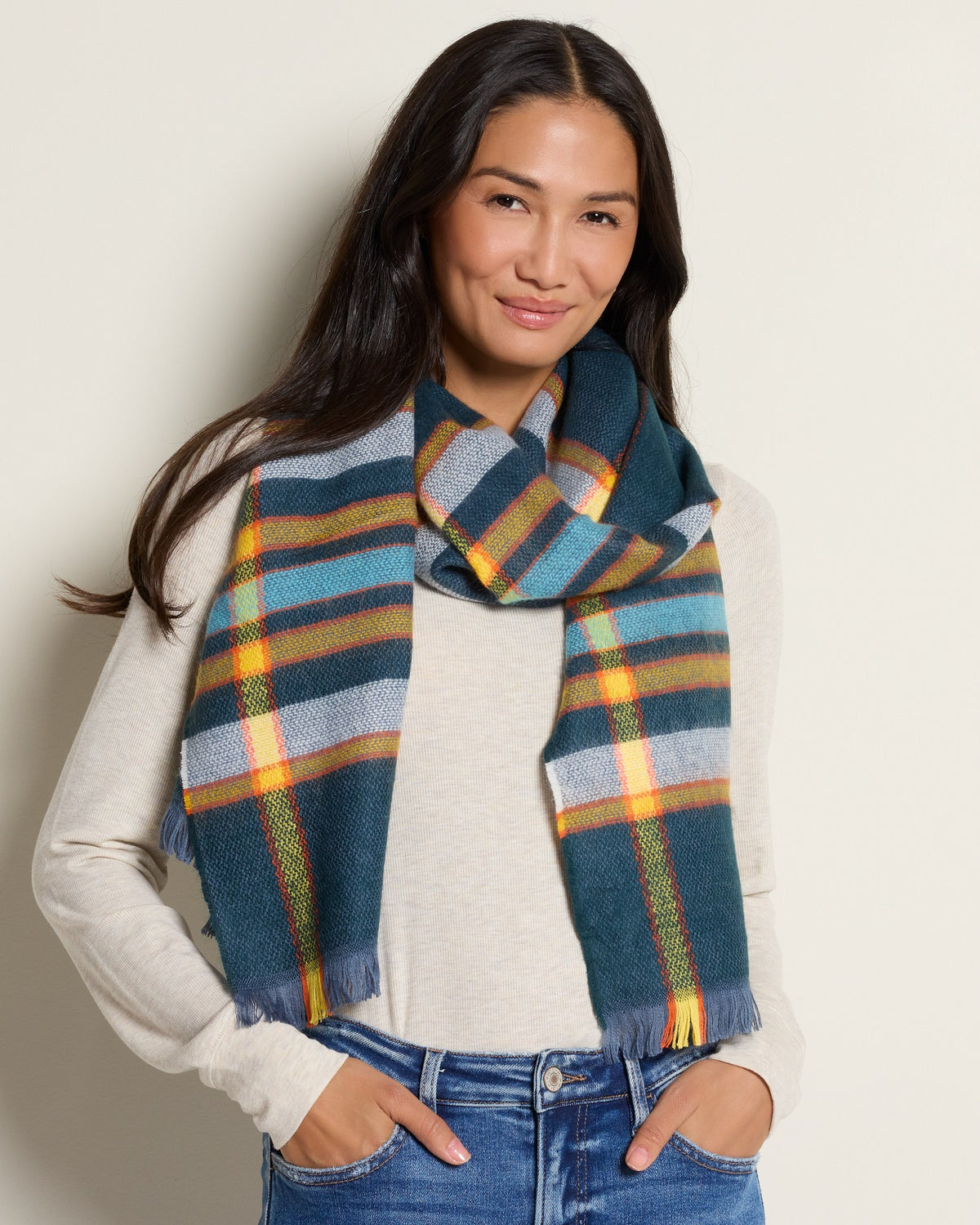 Moonlit Ocean $|& Echo Campfire Plaid Scarf - SOF Front