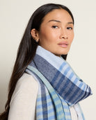 French Blue $|& Echo Gramercy Plaid Wrap - SOF Full Front