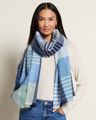 French Blue $|& Echo Gramercy Plaid Wrap - SOF Front
