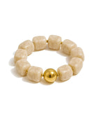 Beige $|& Sahira Pebbles Beige Stretchy Bracelet - VOF Detail